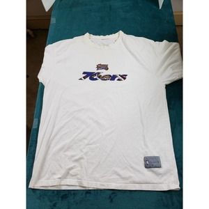 Philadelphia 76ers Shirt Mens Size 2XL XXL Short Sleeve White Basketball NBA
